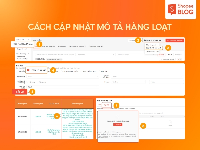 Cập nhật mô tả sản phẩm hàng loạt