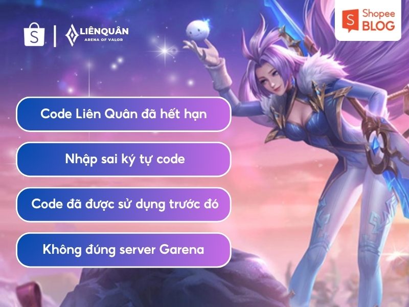 Nguyên nhân nhập code Liên Quân không thành công