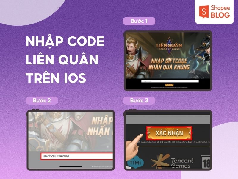 Cách nhập mã code Liên Quân IOS