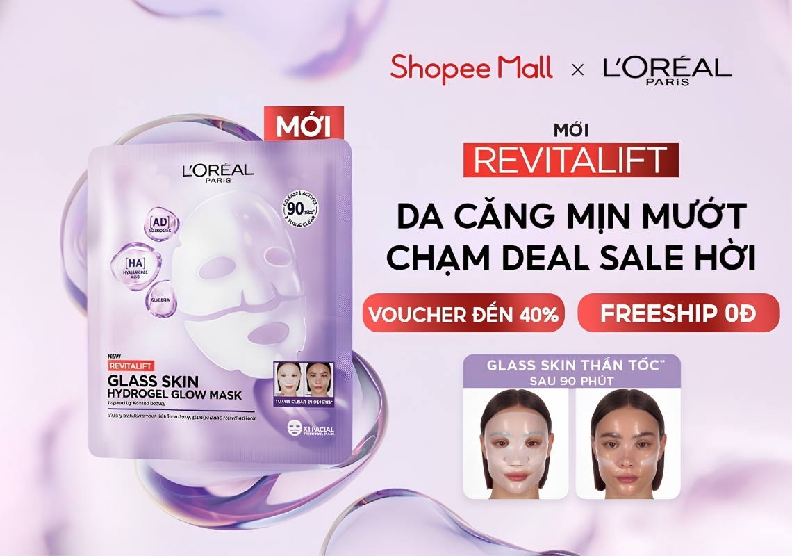 review mặt nạ thạch Glass Skin L’Oréal
