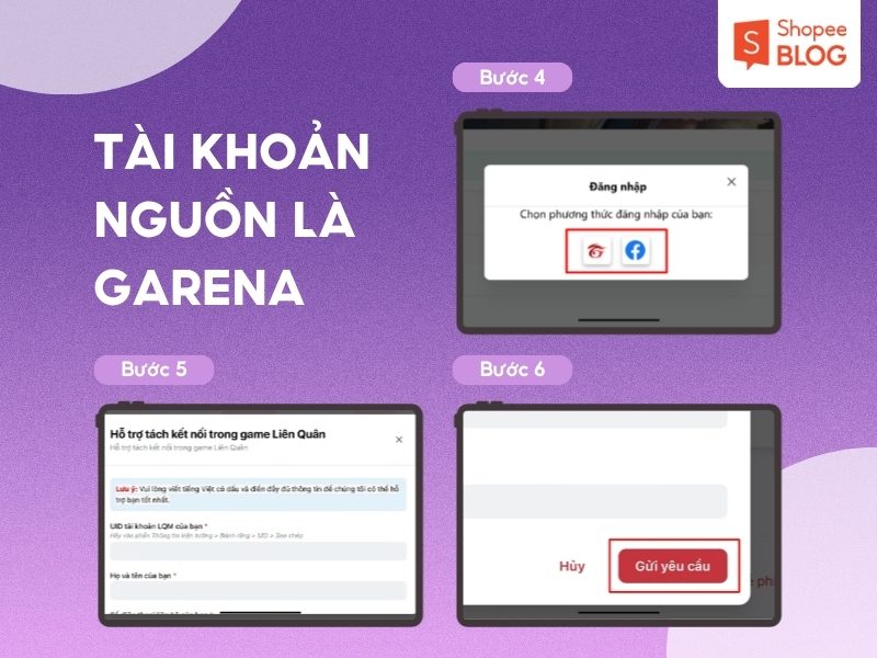 Cách chuyển acc Liên Quân từ Facebook qua Garena