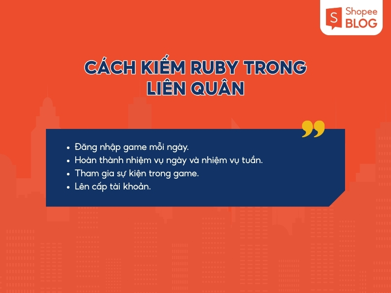 Hướng dẫn cách kiếm Ruby trong game 