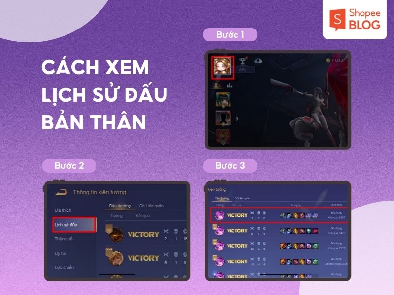 Cách xem lịch sử đấu Liên Quân của bản thân