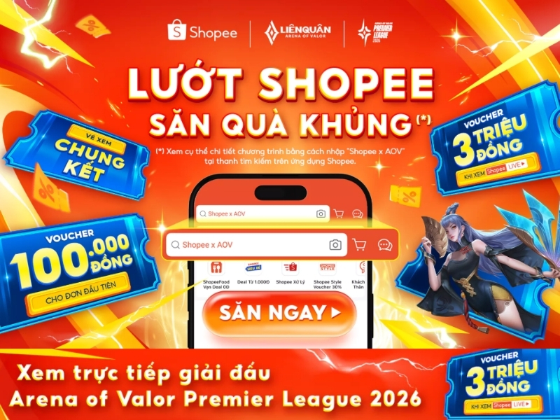 Săn deal cực khủng khi xem stream APL 2026 trên Shopee