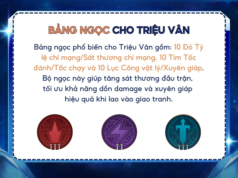 Bảng ngọc cho Triệu Vân.
