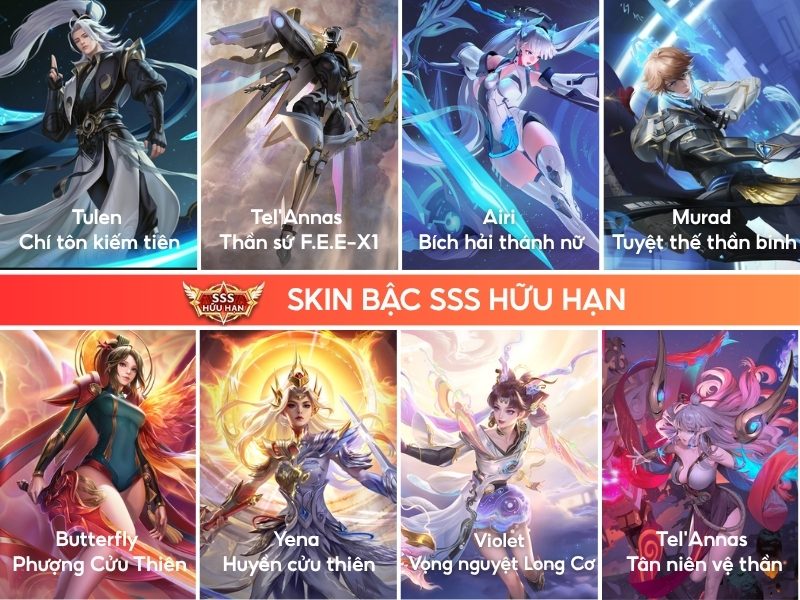 Skin bậc SSS hữu hạn Liên Quân