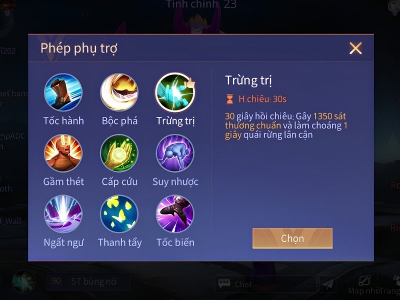 Phép phụ trợ Trừng Trị đi rừng Liên Quân