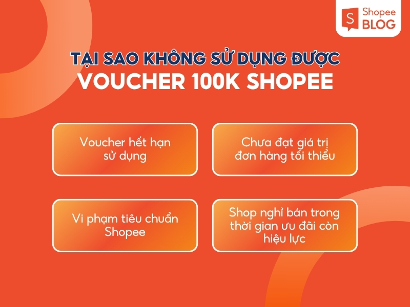 Lý do không sử dụng được voucher Shopee 100k