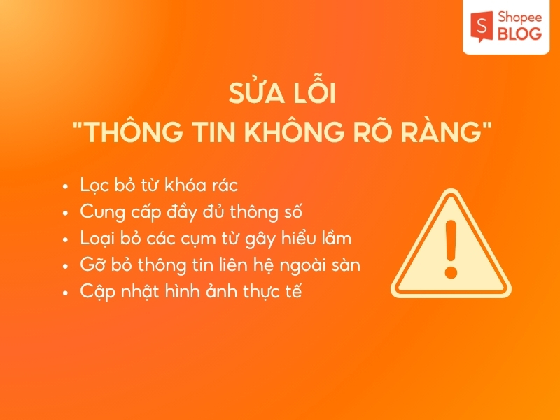 sửa lỗi "Thông tin không rõ ràng"