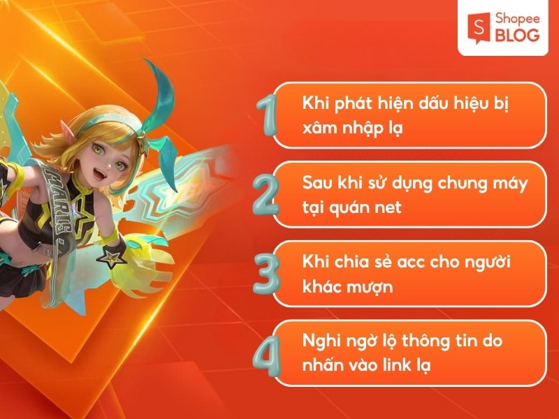 Thời điểm nên thay đổi mật khẩu game Liên Quân