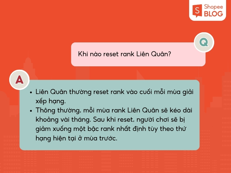 Liên Quân thường reset rank vào cuối mỗi mùa giải xếp hạng