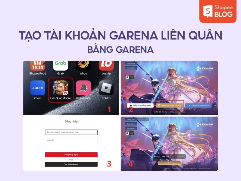 tạo tài khoản Liên Quân bằng Garena 