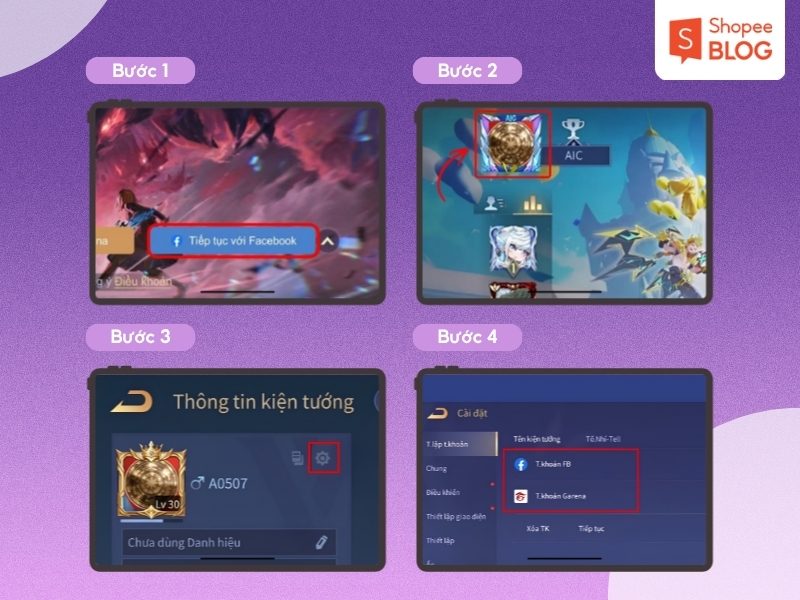 Cách chuyển tài khoản Facebook sang Garena Liên Quân 