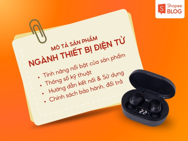 mô tả sản phẩm ngành thiết bị điện tử