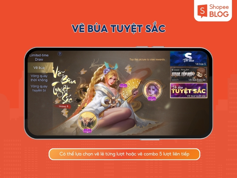 Có thể lựa chọn vẽ lẻ từng lượt hoặc vẽ combo 5 lượt liên tiếp