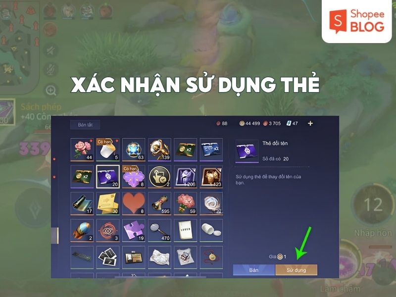 Sử dụng thẻ đổi tên