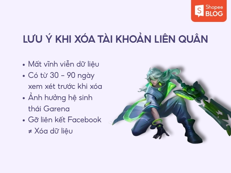 lưu ý khi xóa tài khoản Liên Quân