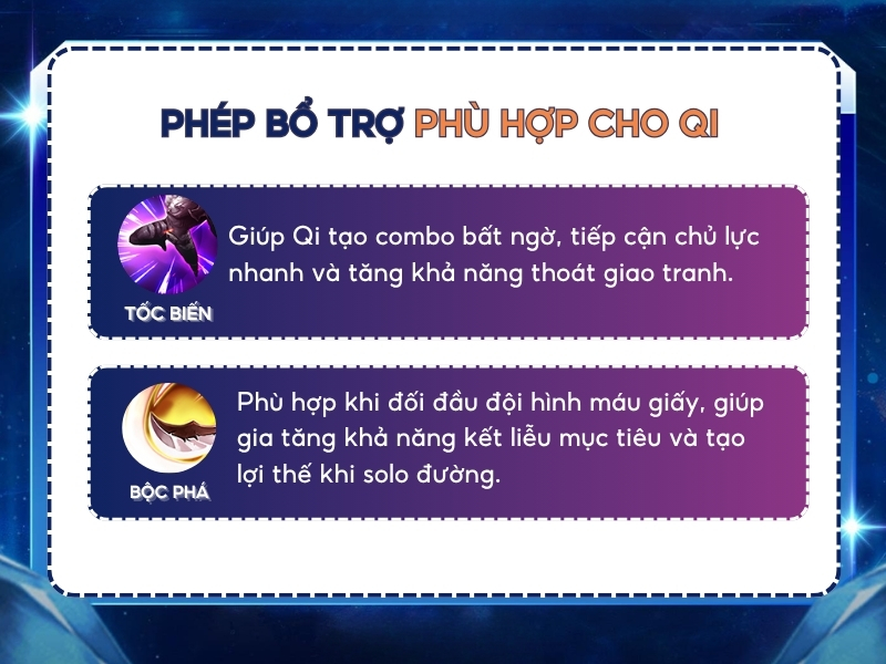 Phép bổ trợ phù hợp cho Qi.
