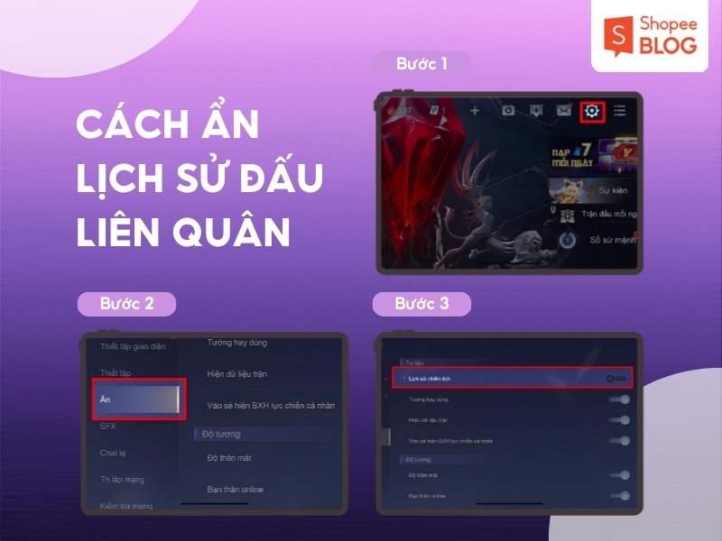 Cách ẩn lịch sử đấu Liên Quân
