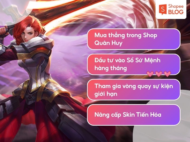 Cách nhận skin Liên Quân trả phí