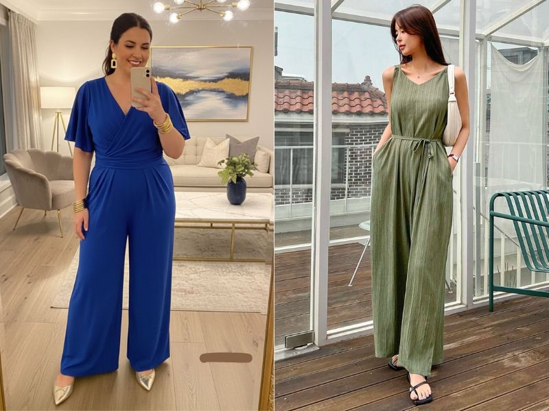 jumpsuit cổ V