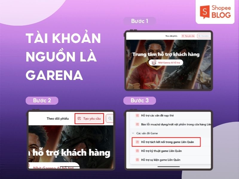 Cách chuyển tài khoản Facebook sang Garena Liên Quân