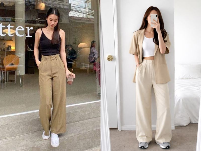 áo hai dây quần kaki ống suông