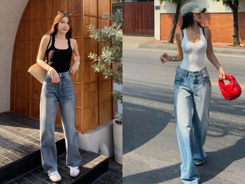 áo hai dây quần ống suông