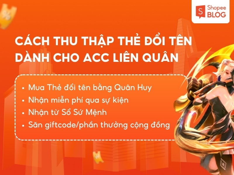 Cách thu thập thẻ đổi tên Liên Quân