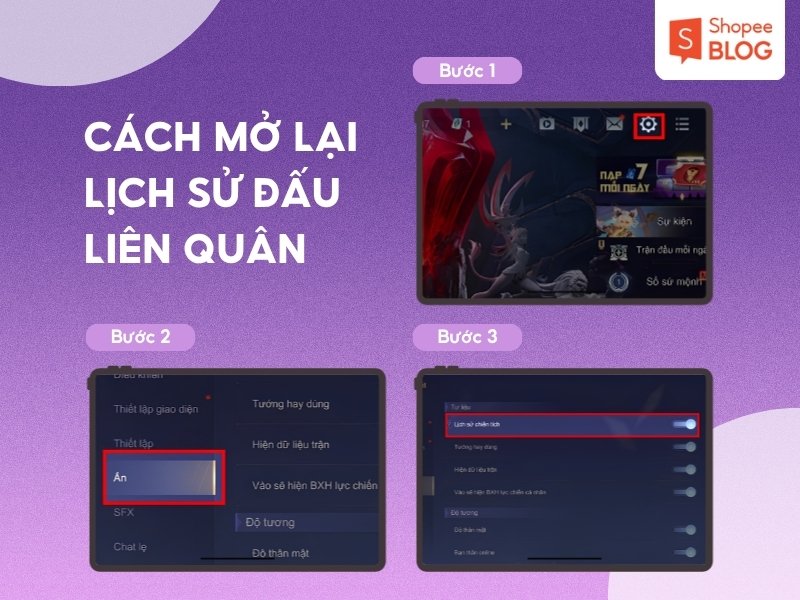 Cách mở lại lịch sử đấu Liên Quân đã ẩn