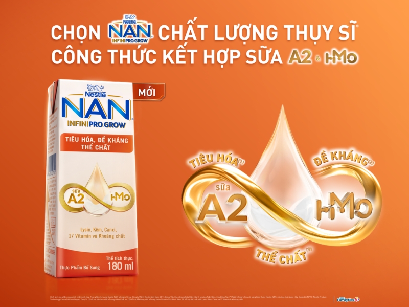 Nan Infinipro Grow - Công thức kết hợp sữa A2 và HMO