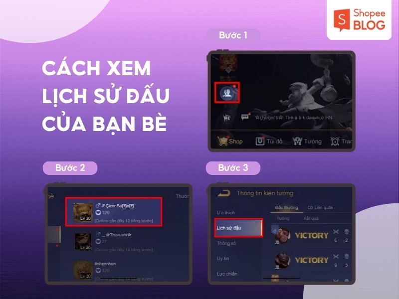 Cách xem lịch sử đấu Liên Quân của bạn bè