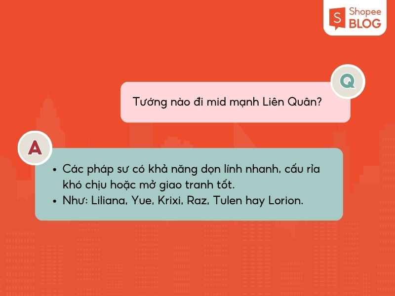 Tướng đi mid mạnh trong Liên Quân