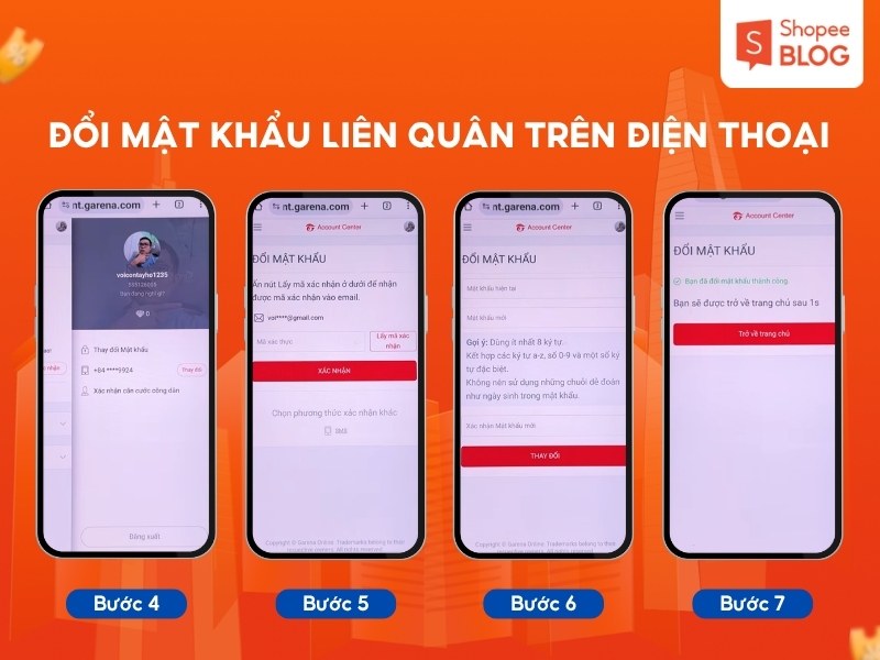 Cách đổi mật khẩu Garena Liên Quân trên điện thoại