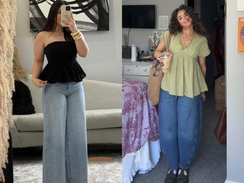 áo peplum quần cạp cao