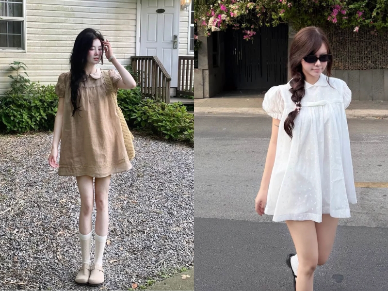 Váy babydoll dáng ngắn