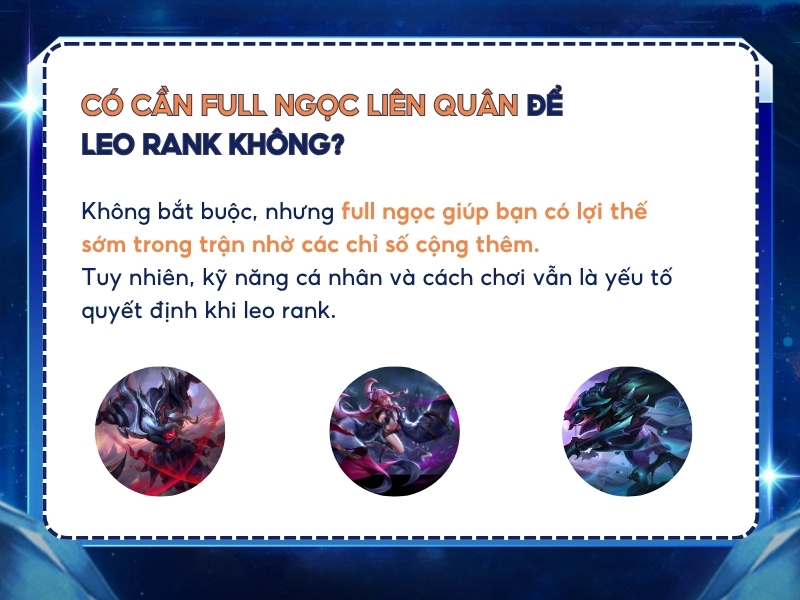 Có cần full ngọc Liên Quân để leo rank không?