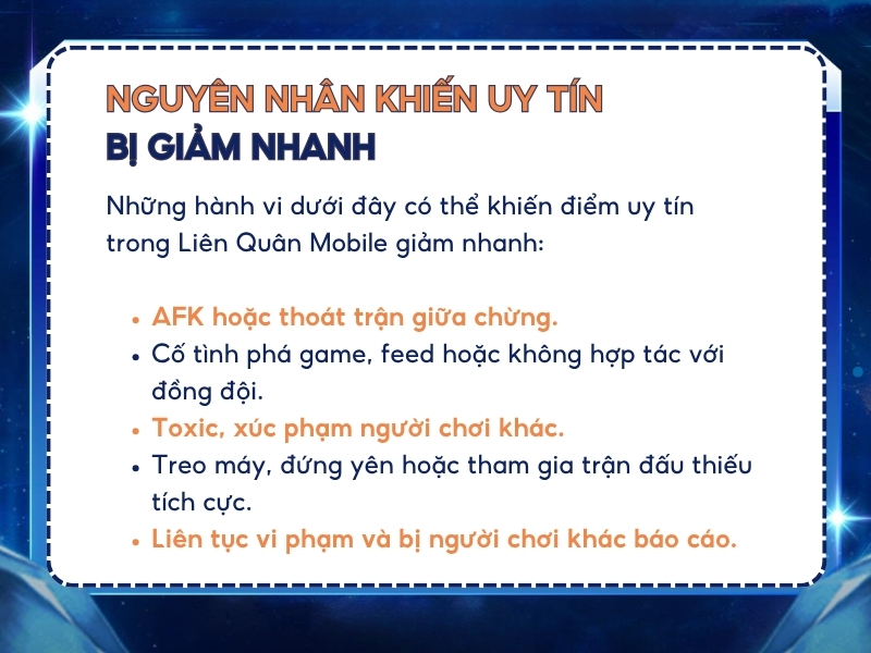 Nguyên nhân khiến uy tín bị giảm nhanh