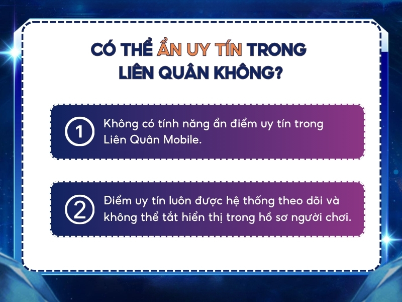 Cách ẩn uy tín trong Liên Quân. 
