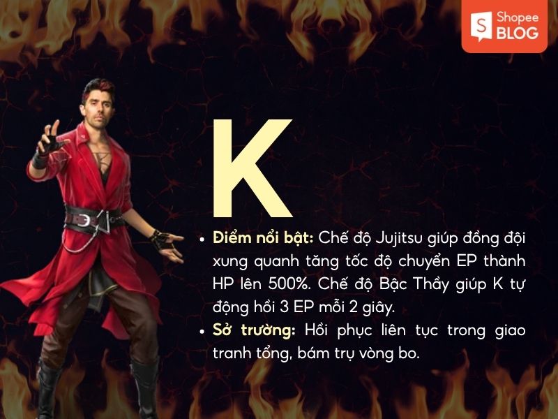 K nhân vật free fire