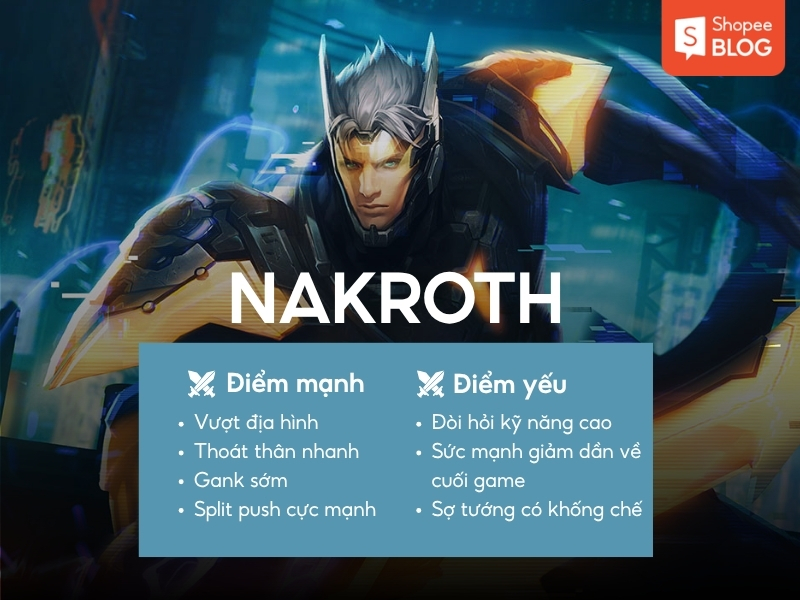 Điểm mạnh và điểm yếu của tướng Nakroth