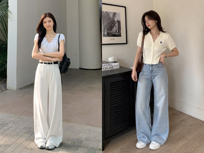 Phối đồ với áo dáng người nhỏ nhắn