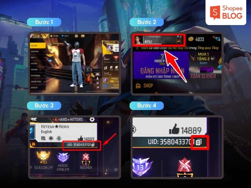Cách lấy UID Free Fire để nạp thẻ