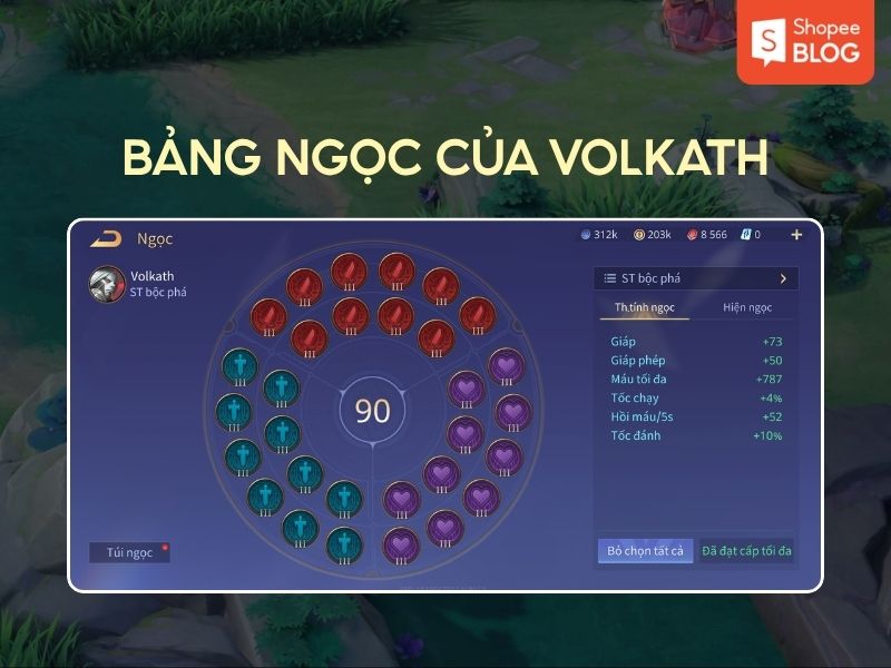 bảng ngọc Volkath