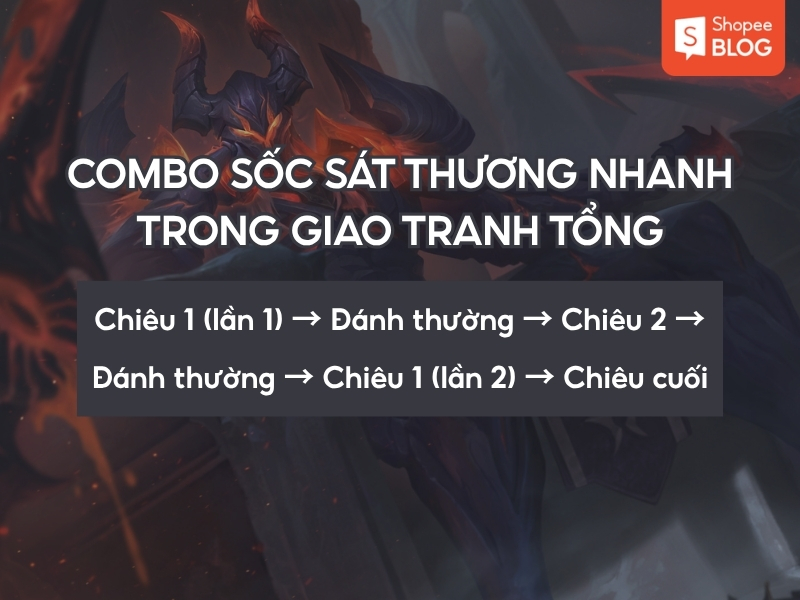 Combo sát thương nhanh Nakroth