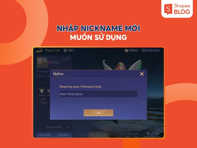 Hướng dẫn cách đổi tên trong Liên Quân 