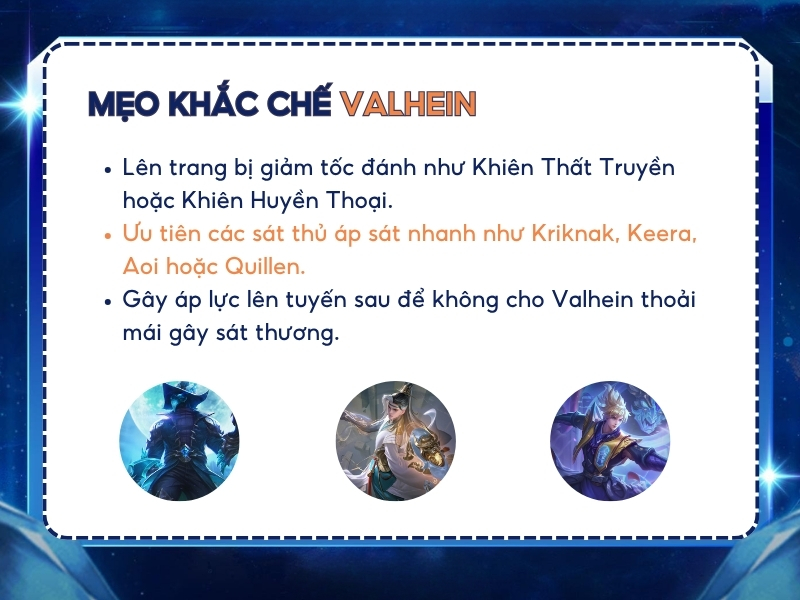 Mẹo khắc chế Valhein.