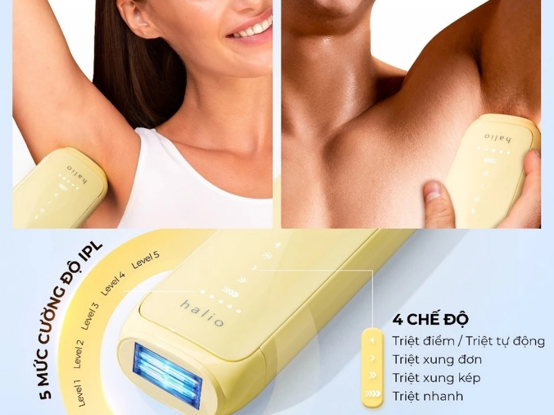 Chế độ triệt máy triệt lông Halio SilkGlow IPL