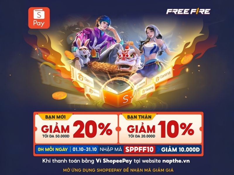 ShopeePay khuyến mãi khi nạp Free Fire Garena