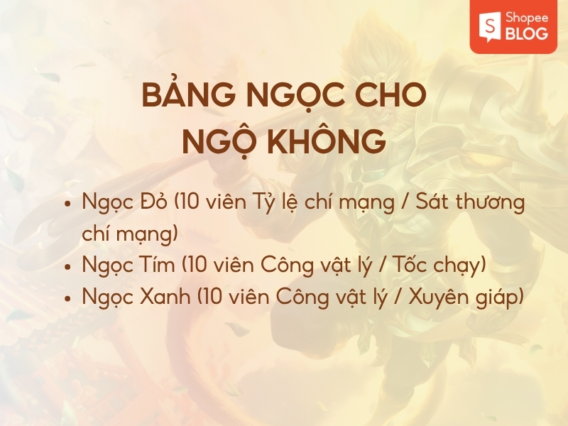 Bảng Ngọc lên đồ cho Ngộ Không